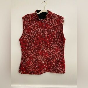 Coldwater Creek Paisley Fleece Vest‎